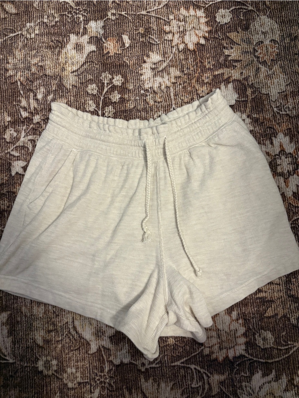 Aerie Cream Ribbed Lounge Top